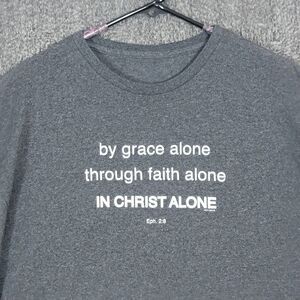 Kerusso Ephesians 2:8 Christian Bible Verse T-Shirt Mens XL Gray By Grace Alone